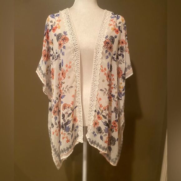 Kimono Floral One Size Flowy Casual - Picture 2 of 7